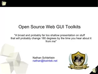 Open Source Web GUI Toolkits  &quot;A broad and probably far too shallow presentation on stuff