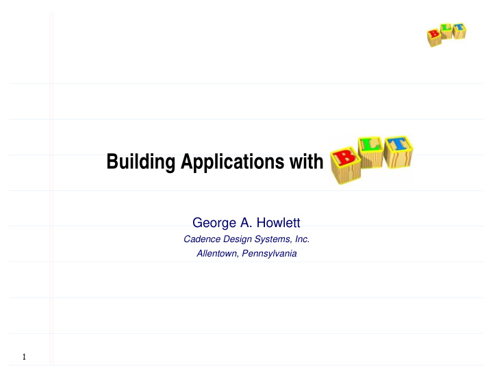 building applications with blt