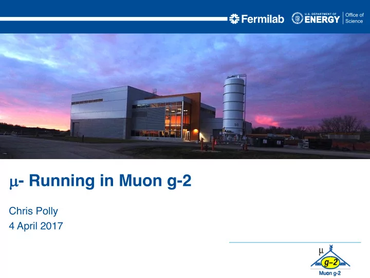 running in muon g 2