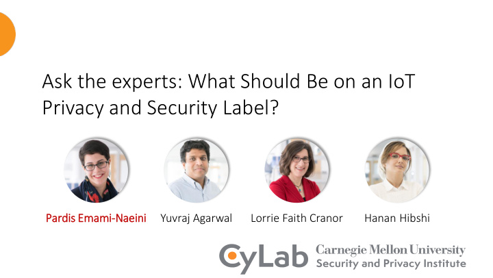 ask the experts what should be on an iot privacy and