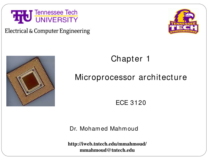 chapter 1 microprocessor architecture