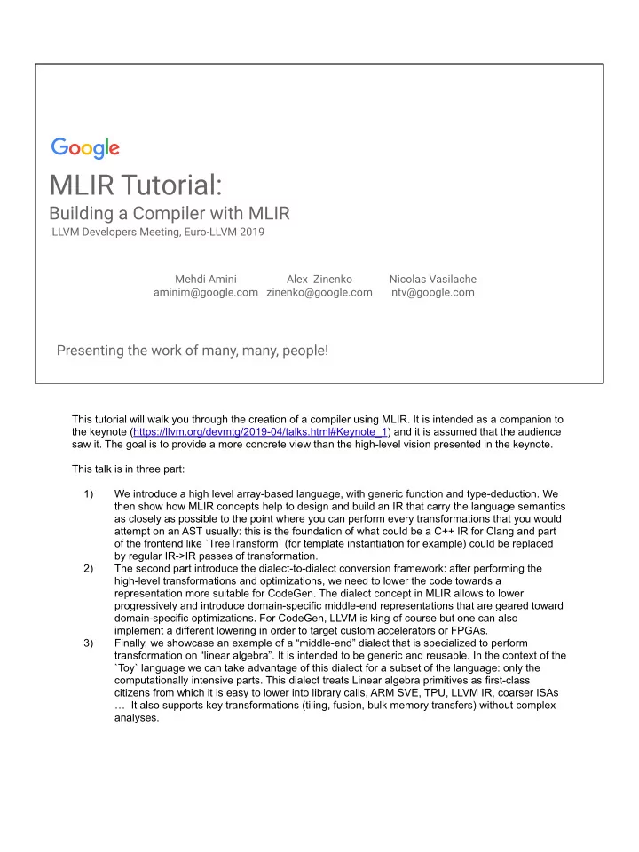mlir tutorial