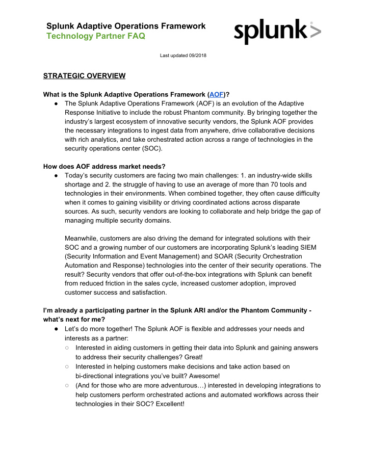 splunk adaptive operations framework