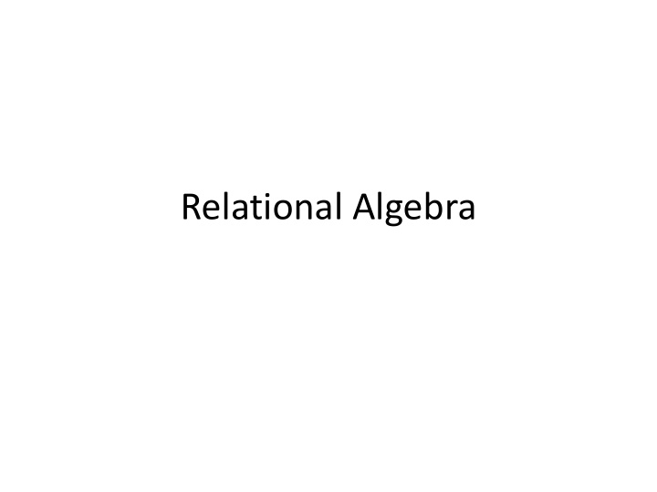 relational algebra relational query languages