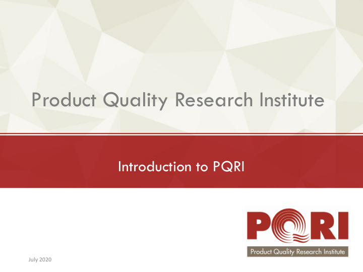 product quality research institute