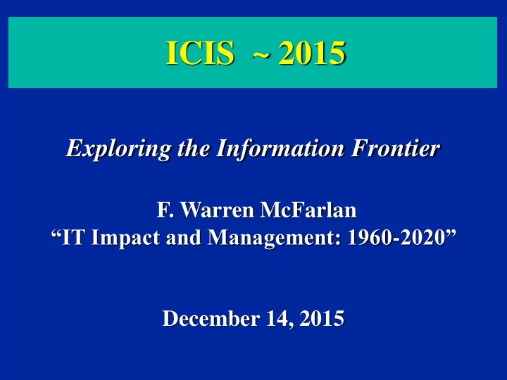 icis 2015