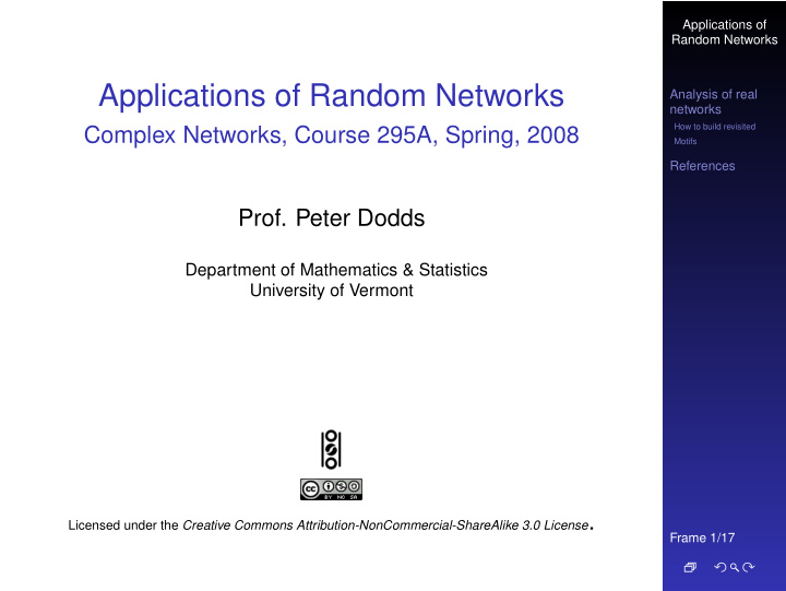 applications of random networks