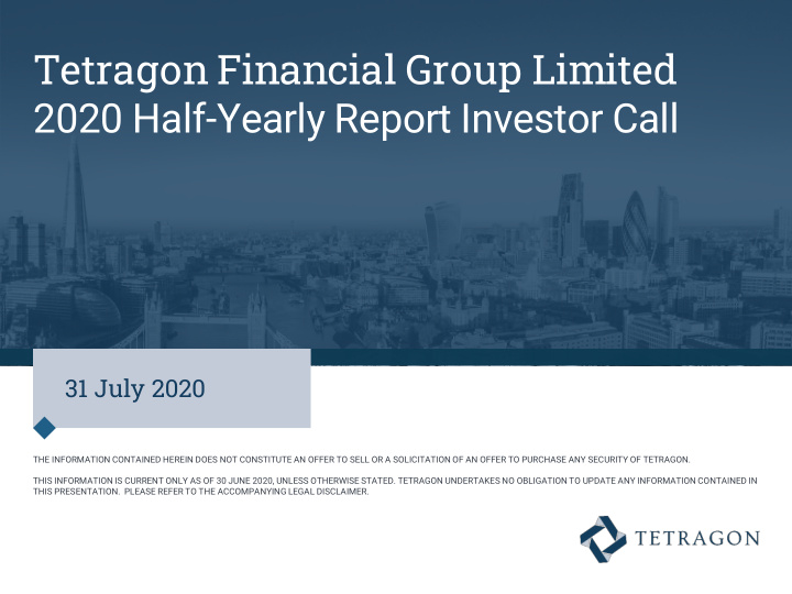 tetragon financial group limited 2020 half yearly report