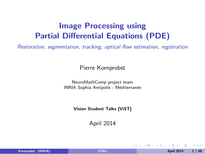 image processing using partial differential equations pde