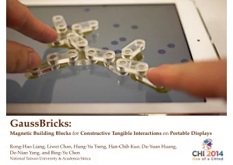 GaussBricks: Magnetic Building Blocks for Constructive Tangible Interactions on Portable Displays