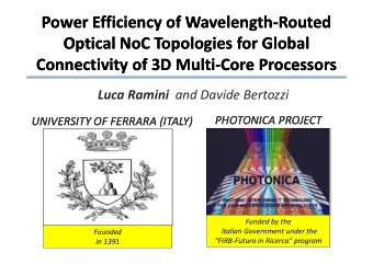 Power  Power Efficiency  Efficiency of  of Wavelength  Wavelength-  -Routed  Routed  Optical