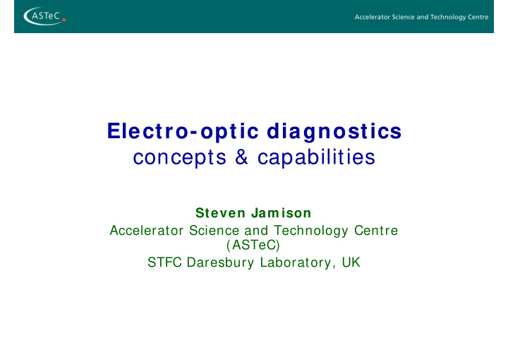 electro optic diagnostics concepts capabilities concepts