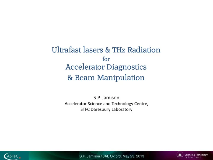 ultrafast lasers thz radiation for accelerator