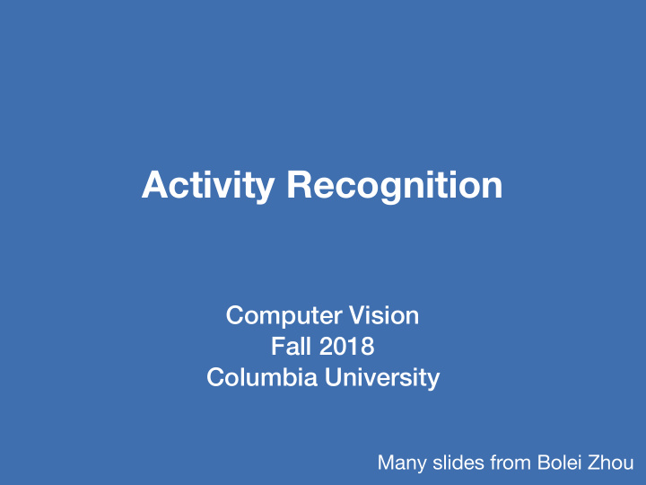 activity recognition
