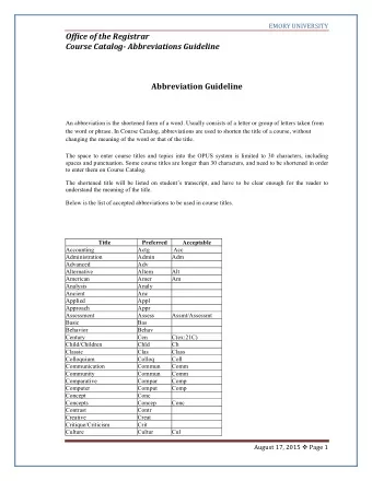 Office  of  the  Registrar      Course  Catalog-  Abbreviations