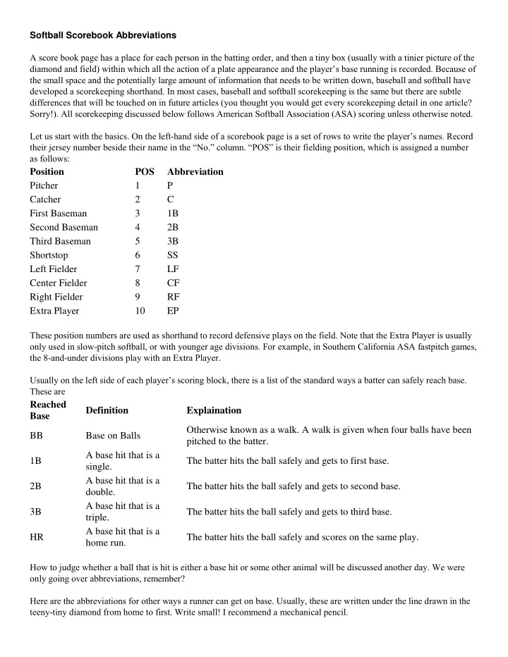a score book page has a place for each person in the