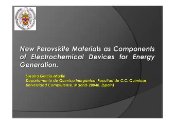 New Perovskite  Perovskite Materials  Materials as  as Components  Components  New  of