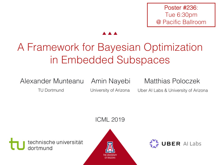 a framework for bayesian optimization in embedded