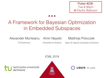 A Framework for Bayesian Optimization  in Embedded Subspaces  Alexander Munteanu  Amin Nayebi