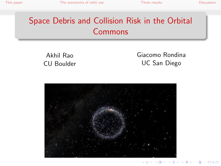 space debris and collision risk in the orbital commons