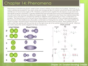 Chapter 14: Phenomena Phenomena: Scientists knew that in order to form a bond, orbitals on two