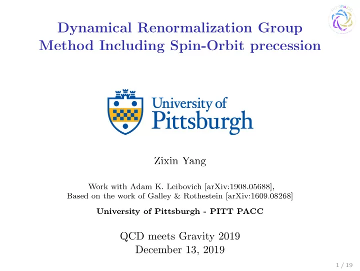 dynamical renormalization group method including spin