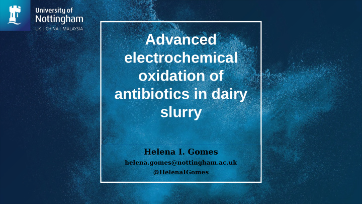 advanced electrochemical oxidation of antibiotics in