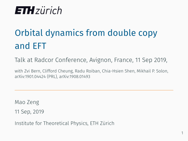 orbital dynamics from double copy and eft