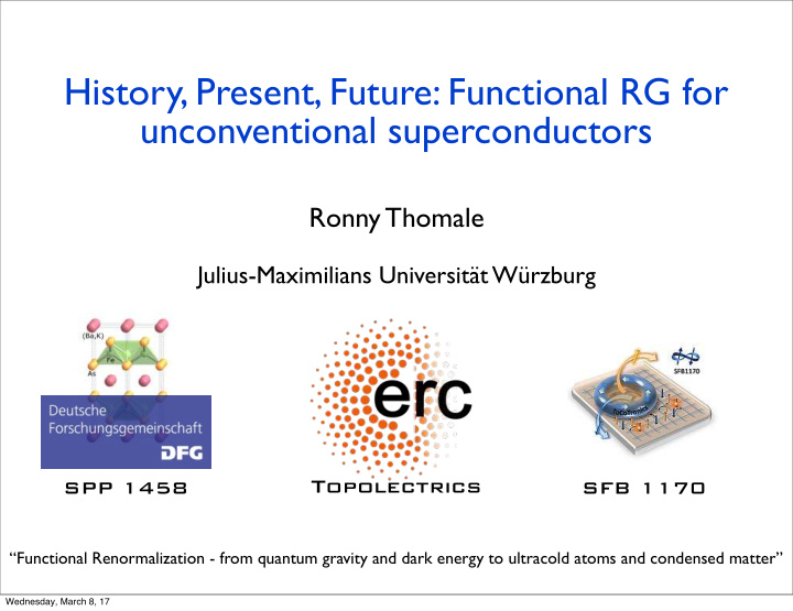 history present future functional rg for unconventional
