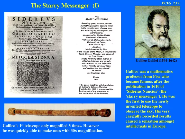 the starry messenger i