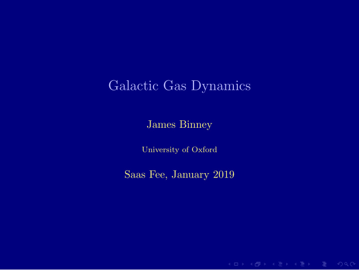 galactic gas dynamics