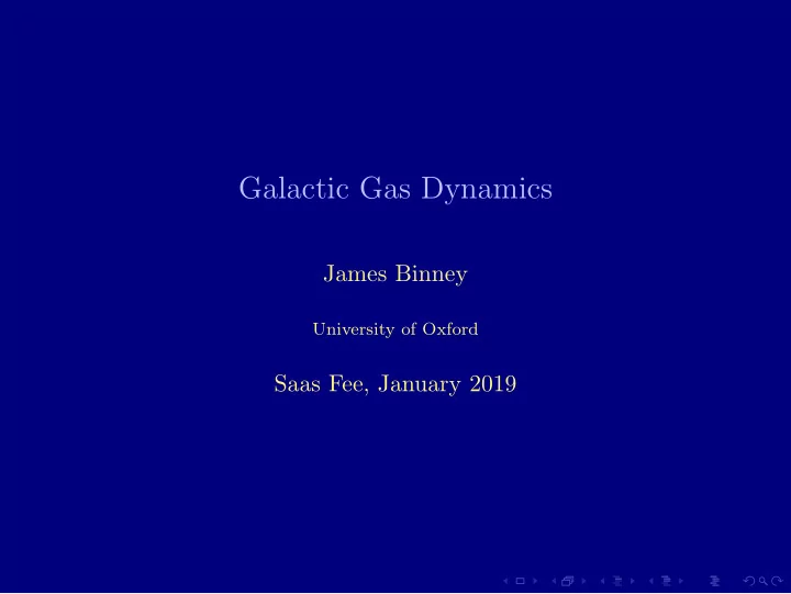 galactic gas dynamics