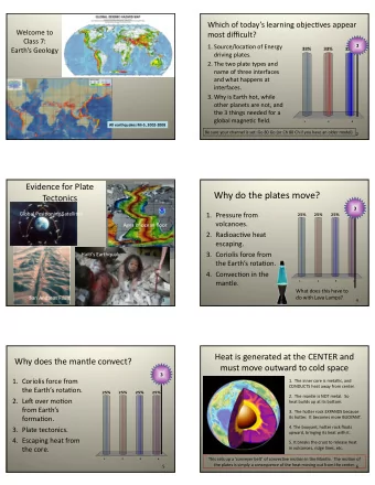 Why  do  the  plates  move?    Tectonics    3  Global  Posi;oning