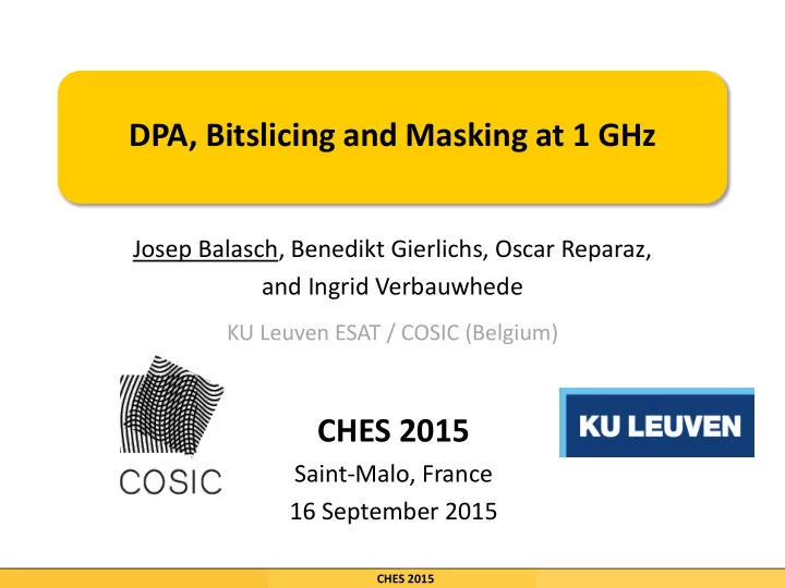 dpa bitslicing and masking at 1 ghz