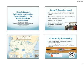 Great &amp; Growing Need  Knowledge and  Diabetes rates are much higher and rising more