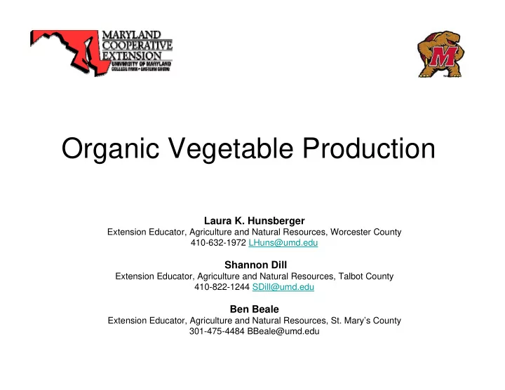 organic vegetable production