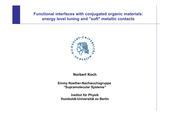 functional interfaces with conjugated organic materials