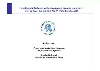 Functional interfaces with conjugated organic materials:  energy level tuning and &quot;soft&quot;