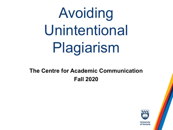 avoiding unintentional plagiarism