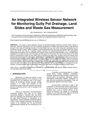 IJSER  board is programmed to wake up from sleep mode to measure the water level, condition every