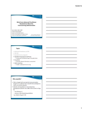 10/24/14  What  Every  Advanced  Prac00oner    Should  Know  About  the