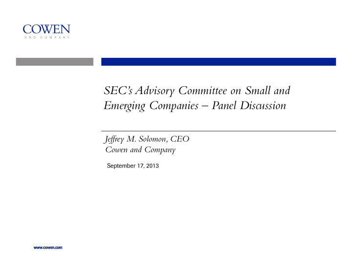 sec s advisory committee on small and emerging companies