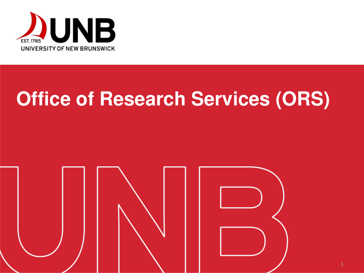 office of research services ors