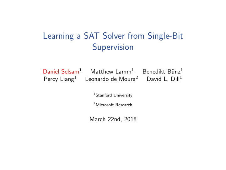 learning a sat solver from single bit supervision