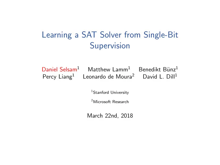 learning a sat solver from single bit supervision