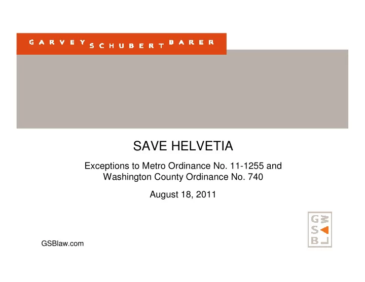 save helvetia