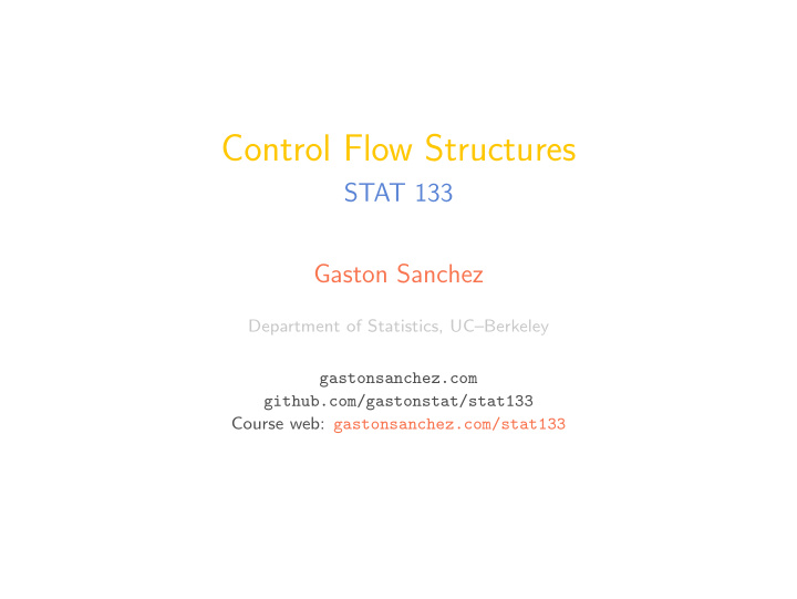 control flow structures