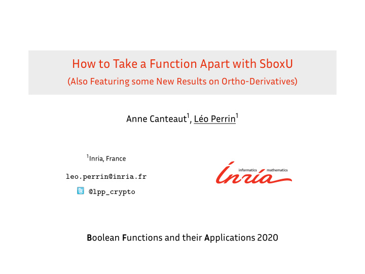 how to take a function apart with sboxu