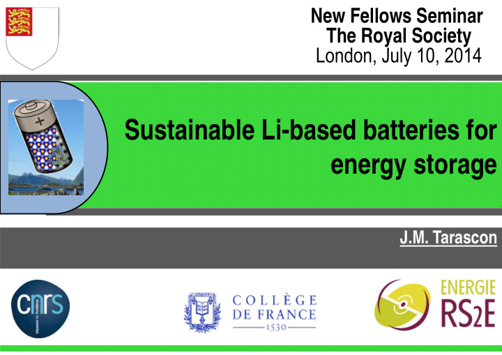 sustainable li based batteries for energy storage