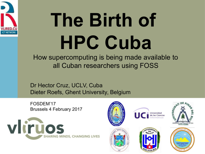 the birth of hpc cuba